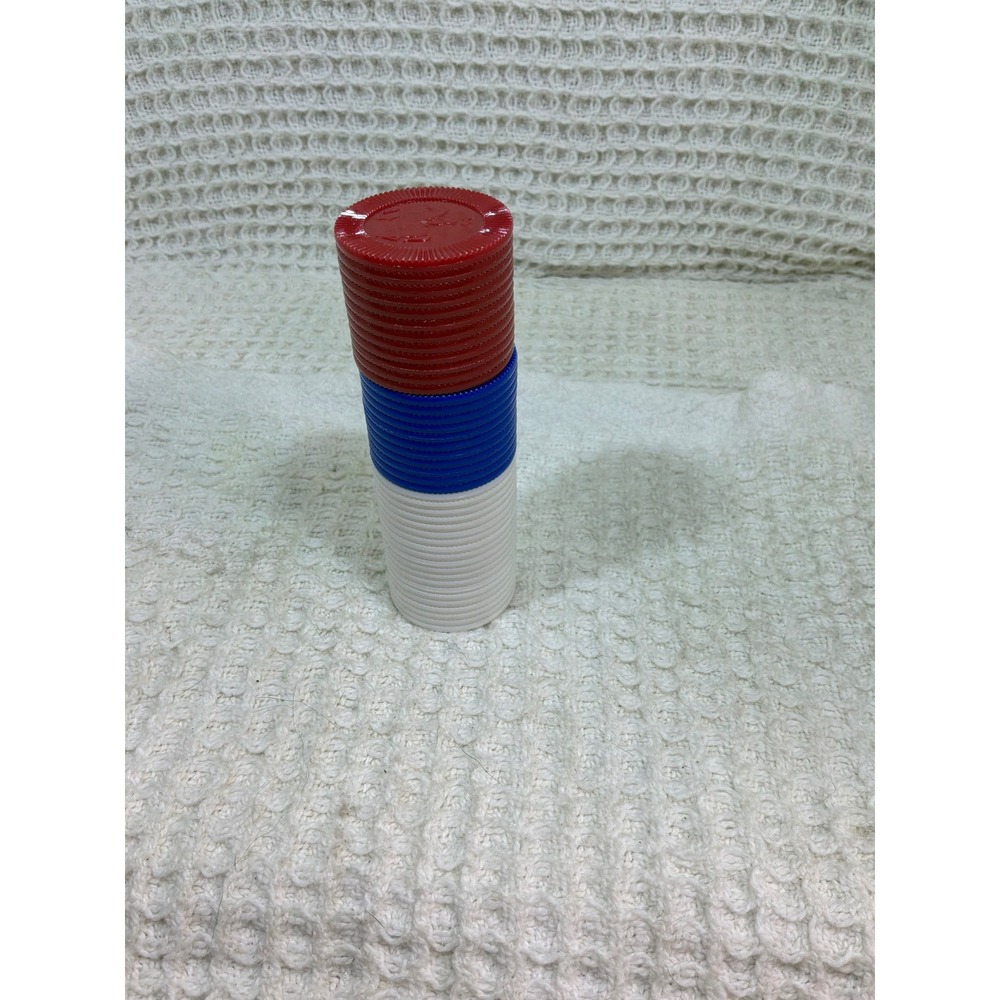 Vintage Unisex Unbranded Interlocking Poker Chips OS Red White Blue